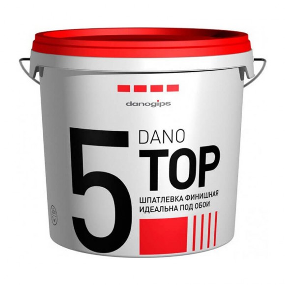 Финишная готовая полимерная шпаклевка Danogips Dano Top 5, 10 л