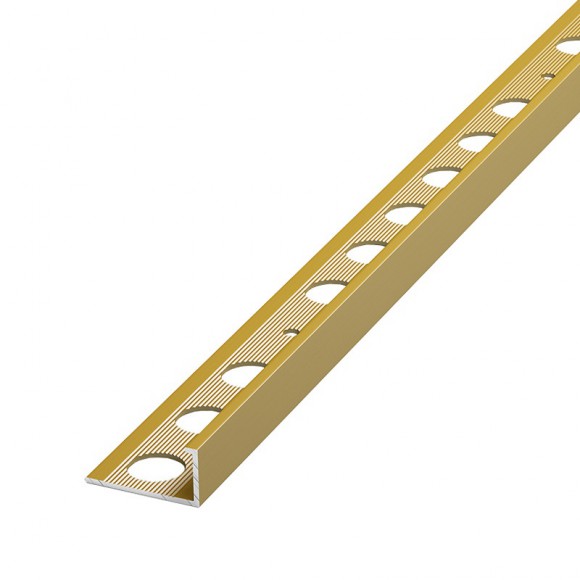 Профиль для плитки анод. алюм. 9 мм, 2,7 м золото (ПК01-2700-02л)