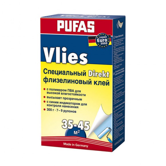 Клей для обоев флизелиновый Pufas Euro 3000 Vlies Direkt (0,3 кг)