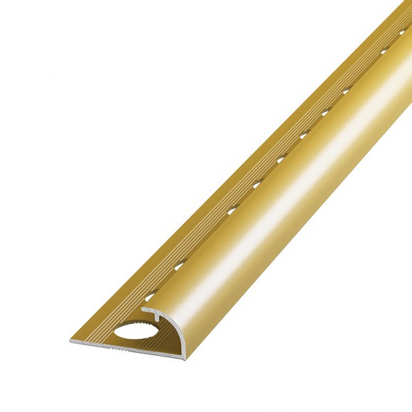 Раскладка-уголок под плитку анод. алюм. 9 мм 2,7 м золото