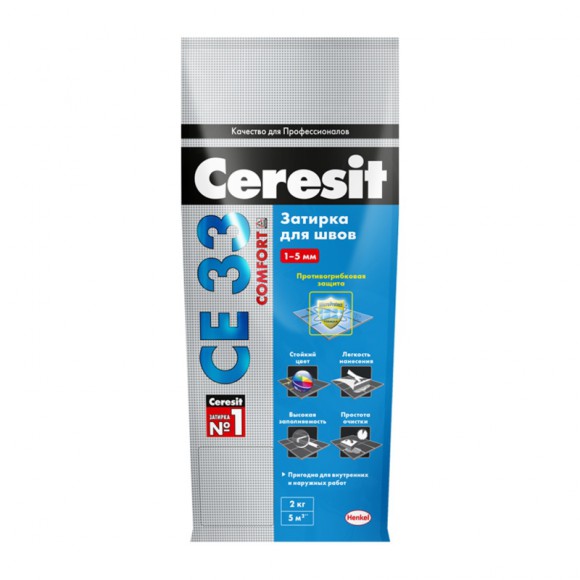 Затирка Ceresit CE 33 S №01, белый, 5 кг