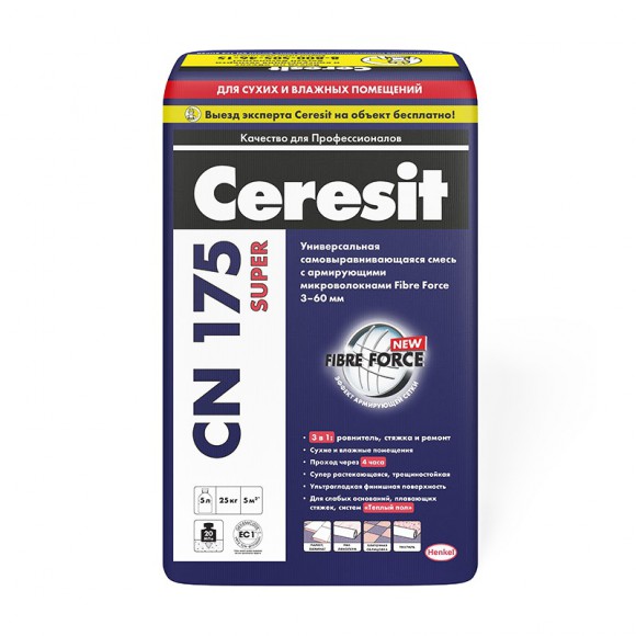 Самовыравнивающаяся смесь Ceresit CN 175, универсальная, 25 кг