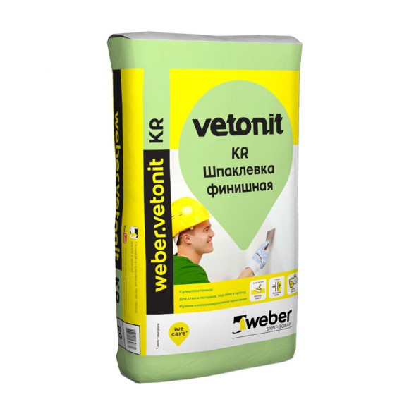 Шпаклевка финишная для сухих помещений Weber Vetonit КR, 20 кг